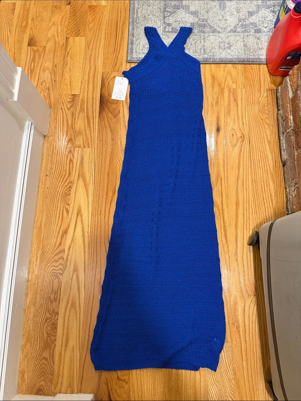 Bold Royal Blue Knit Maxi Dress